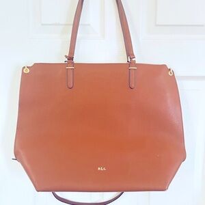 Ralph Lauren Brown Leather Tote Bag